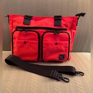 IHKWIP Cargo Catchall Tote Purse Blood Orange Color EUC